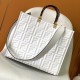 Replica Fendi Sunshine Medium White FF Zucca Leather Shopper