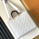 Replica Fendi Sunshine Medium White FF Zucca Leather Shopper