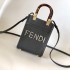 Fendi Mini Sunshine Shopper Green Leather and Elaphe