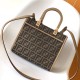 Fendi Sunshine Small Brown FF jacquard fabric bag