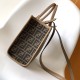 Fendi Sunshine Small Brown FF jacquard fabric bag