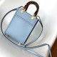 Fendi Mini Sunshine Shopper Light Blue Leather Mini Bag