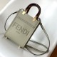 Fendi Mini Sunshine Shopper Green Leather Mini Bag