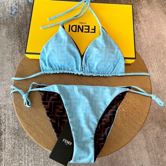 Fendi Blue Lycra Reversible Bikini