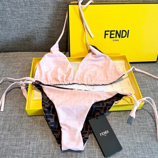 Fendi Pink Lycra Reversible Bikini