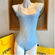 Fendi Reversible One-Piece Swimsuit Blue