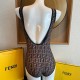 Fendi One-Piece Swimsuit Zucca FF Brown