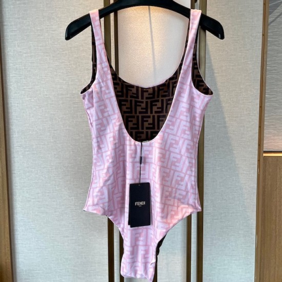 Fendi Reversible One-Piece Swimsuit Pink