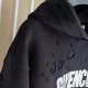 Givenchy Paris Distressed Oversized Hoodie Black