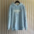 Givenchy Paris Distressed Oversized Hoodie Blue