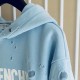 Givenchy Paris Distressed Oversized Hoodie Blue