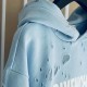 Givenchy Paris Distressed Oversized Hoodie Blue