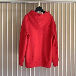 Givenchy Paris Distressed Oversized Hoodie Red