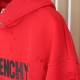 Givenchy Paris Distressed Oversized Hoodie Red