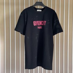 Givenchy Paris Distressed Oversized T Shirt Black / Red