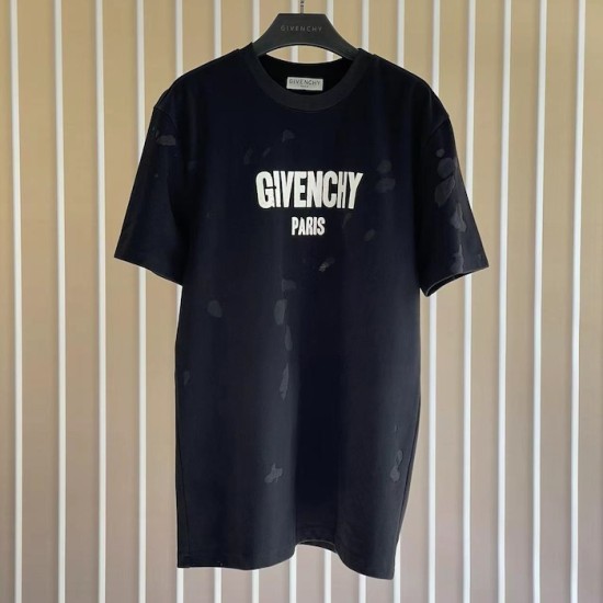 Givenchy Paris Distressed Oversized T Shirt Black