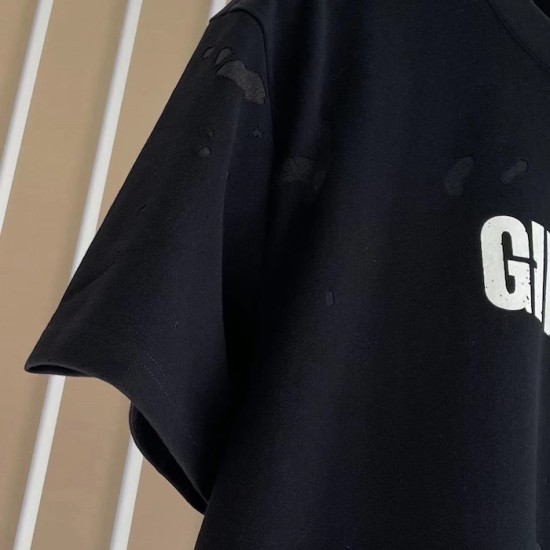 Givenchy Paris Distressed Oversized T Shirt Black