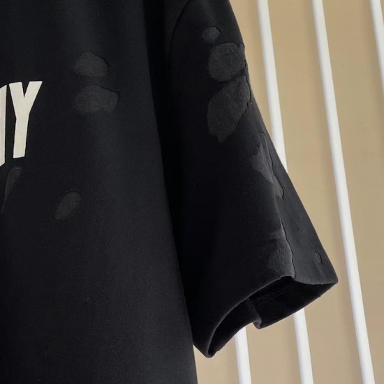 Givenchy Paris Distressed Oversized T Shirt Black