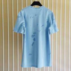 Givenchy Paris Distressed Oversized T Shirt Blue