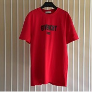 Givenchy Paris Distressed Oversized T Shirt Red