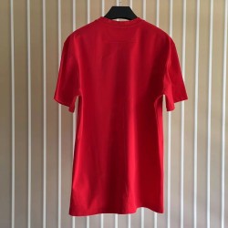 Givenchy Paris Distressed Oversized T Shirt Red