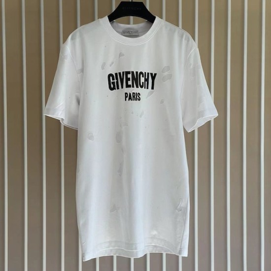 Givenchy Paris Distressed Oversized T Shirt White / Black