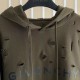 Givenchy Hoodie in fleece with destroyed effect green