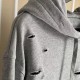 Givenchy Hoodie in fleece with destroyed effect grey