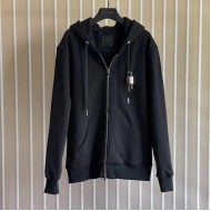 Givenchy Padlock Detail Zip-up Hoodie in Black