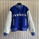 Givenchy Varsity Jacket in Wool and Leather Blue