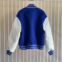 Givenchy Varsity Jacket in Wool and Leather Blue