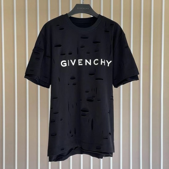 Givenchy Destroyed Layered Oversized T shirt Black