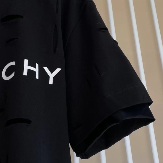 Givenchy Destroyed Layered Oversized T shirt Black