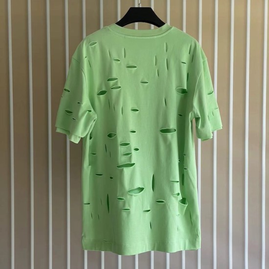 Givenchy Destroyed Layered Oversized T shirt Green