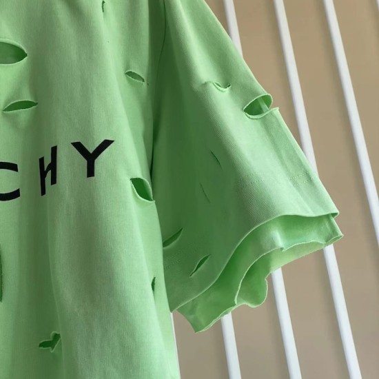 Givenchy Destroyed Layered Oversized T shirt Green