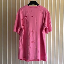 Givenchy Destroyed Layered Oversized T shirt Rose