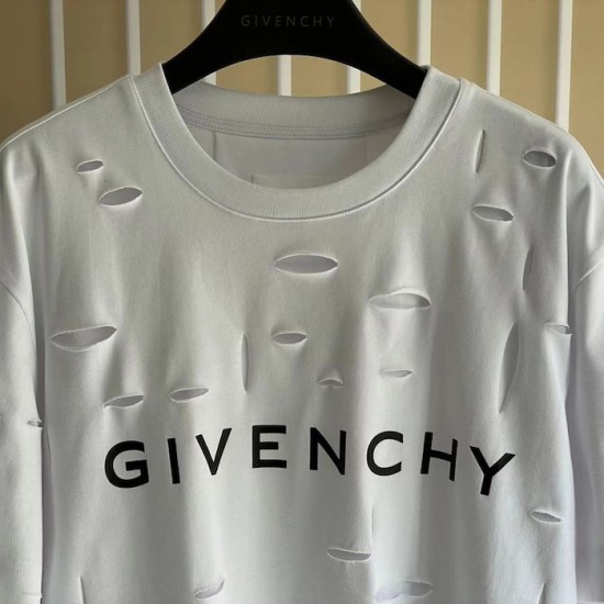 Givenchy Destroyed Layered Oversized T shirt White