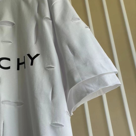 Givenchy Destroyed Layered Oversized T shirt White