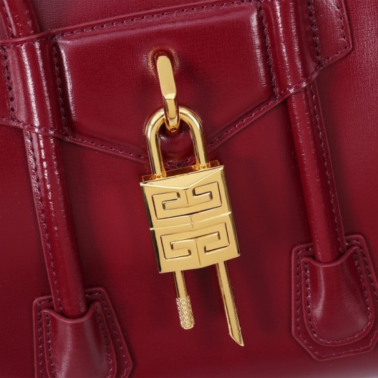 Givenchy Mini Antigona Lock bag in Box leather Red