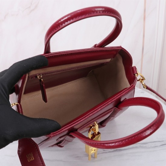 Givenchy Mini Antigona Lock bag in Box leather Red