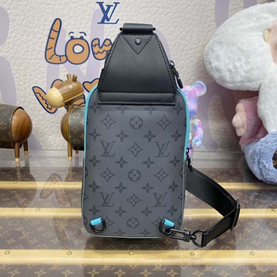 Replica Louis Vuitton Monogram Eclipse Avenue Slingbag PM M11703