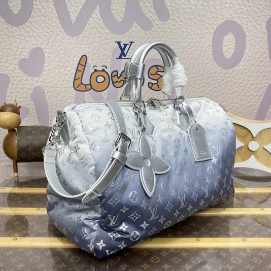 Replica Louis Vuitton Frost Gradient Silver Keepall Bandoulière 45 M12067