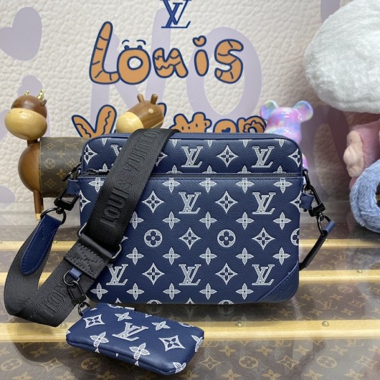 replica l**is V*t*n monogram shadow trio messenger m24753