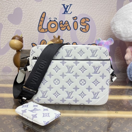 replica l**is V*t*n monogram shadow trio messenger m24754