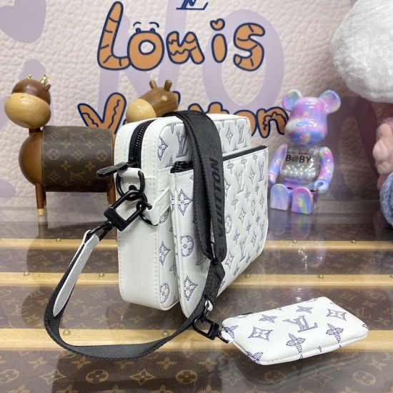 Replica Louis Vuitton Monogram Shadow Trio Messenger M24754