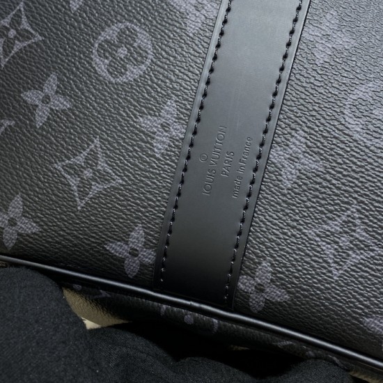 Replica Louis Vuitton Monogram Eclipse Keepall Bandoulière 55 M40605