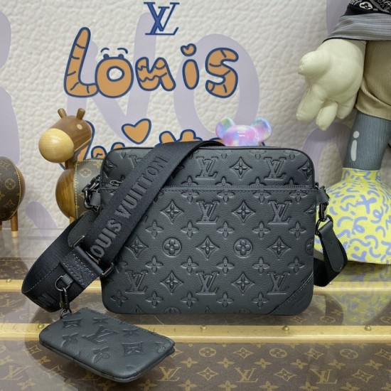 Replica Louis Vuitton Monogram Shadow Trio Messenger M46602