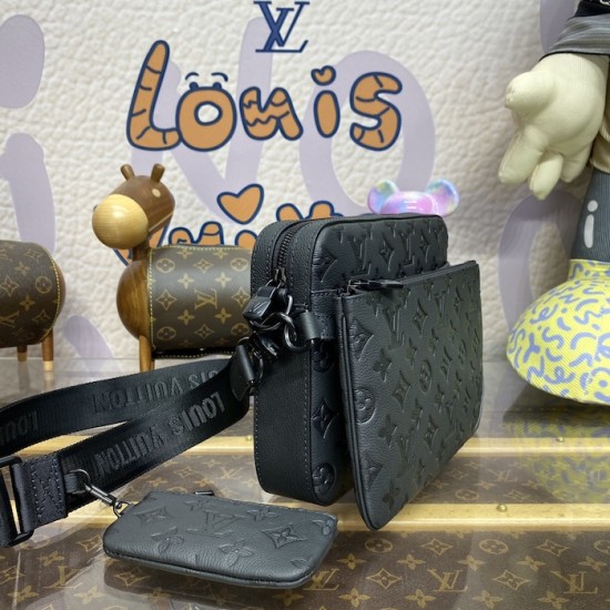 Replica Louis Vuitton Monogram Shadow Trio Messenger M46602