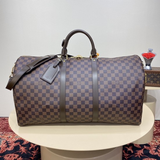 Replica Louis Vuitton Damier Ebene Keepall Bandoulière 55 N41414