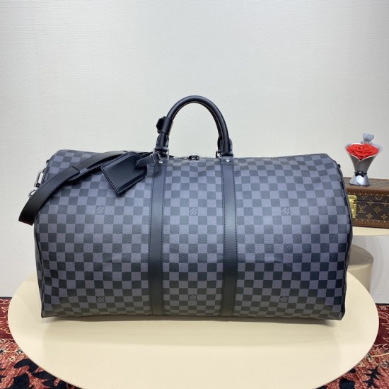 replica l**is V*t*n damier graphite keepall bandoulière 55 n41413